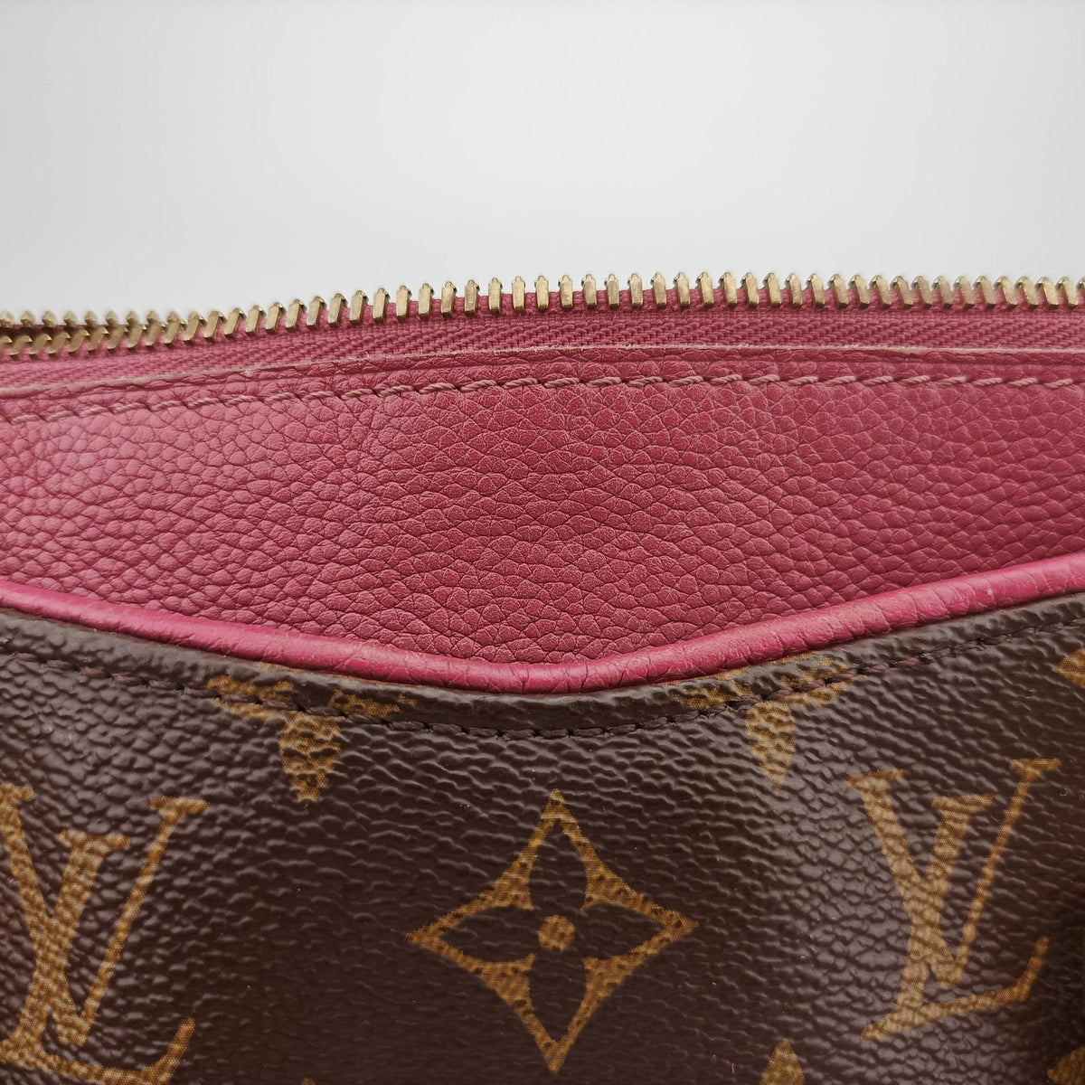 Pre-owned Louis Vuitton PALLAS brown×Rose Bruyere Monogram Canvas×calf leather M43705 shoulderbag | stylenewstar