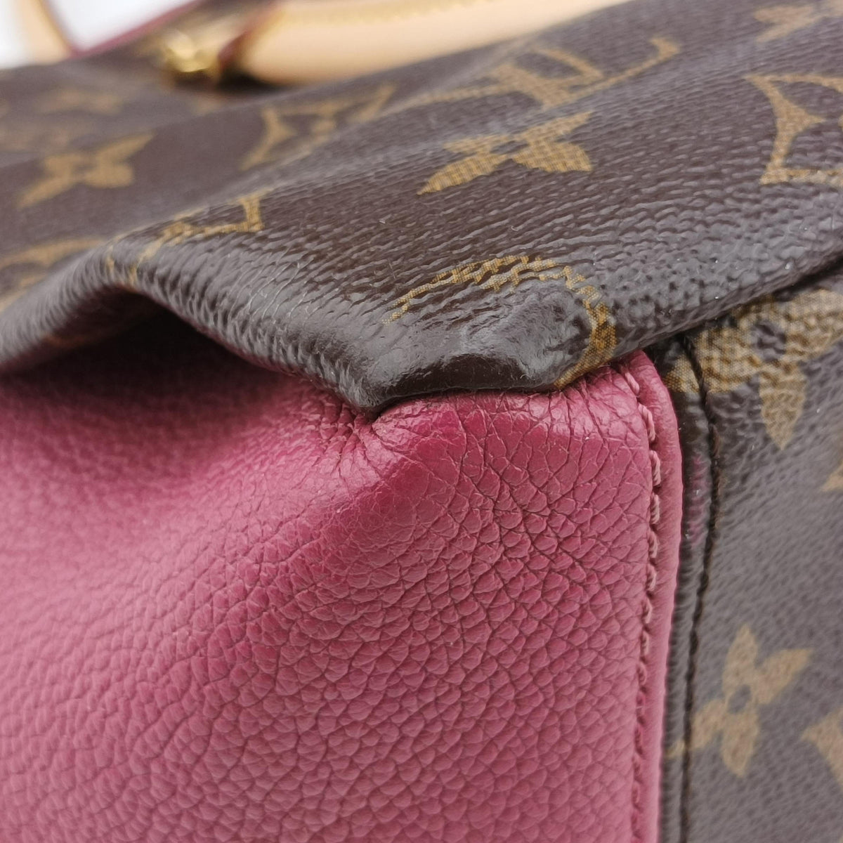 Pre-owned Louis Vuitton PALLAS brown×Rose Bruyere Monogram Canvas×calf leather M43705 shoulderbag | stylenewstar