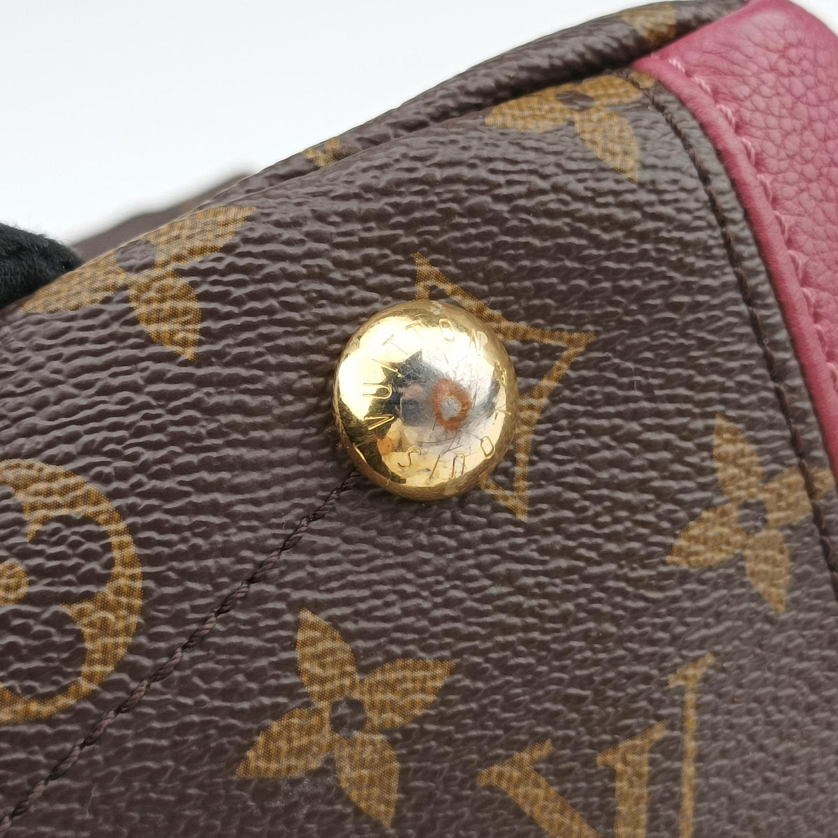 Pre-owned Louis Vuitton PALLAS brown×Rose Bruyere Monogram Canvas×calf leather M43705 shoulderbag | stylenewstar