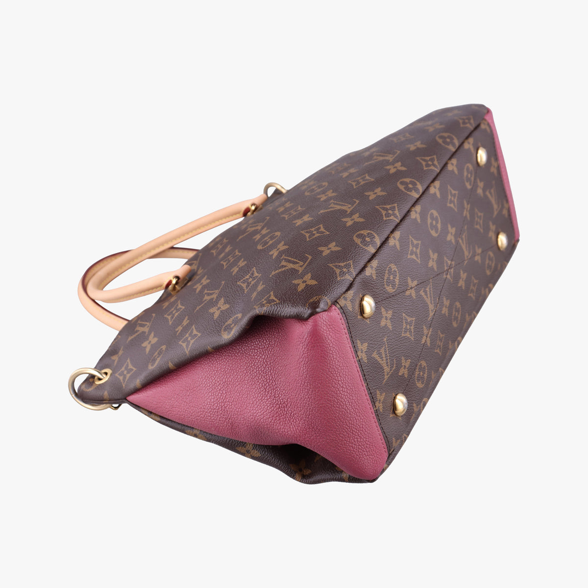 Pre-owned Louis Vuitton PALLAS brown×Rose Bruyere Monogram Canvas×calf leather M43705 shoulderbag | stylenewstar