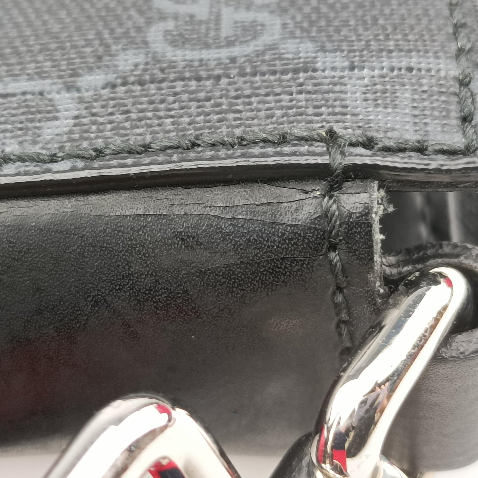 Vintage Gucci GG Supreme Courrier Messenger Black×Multicolour PVC coated canvas×Leather 547751 shoulderbag | stylenewstar