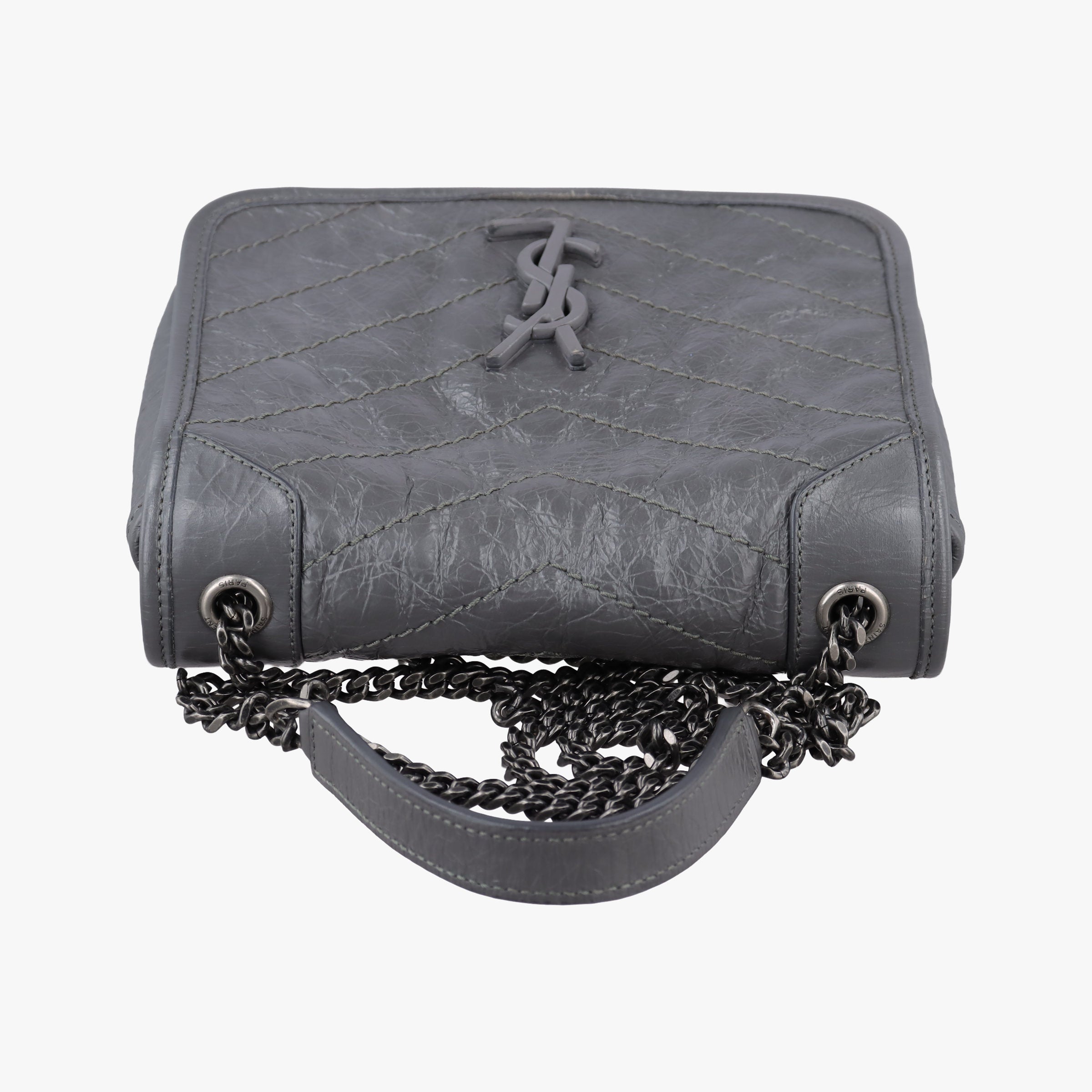 Secondhand Yves Saint Laurent Niki Grey Leather 583103 shoulderbag | stylenewstar