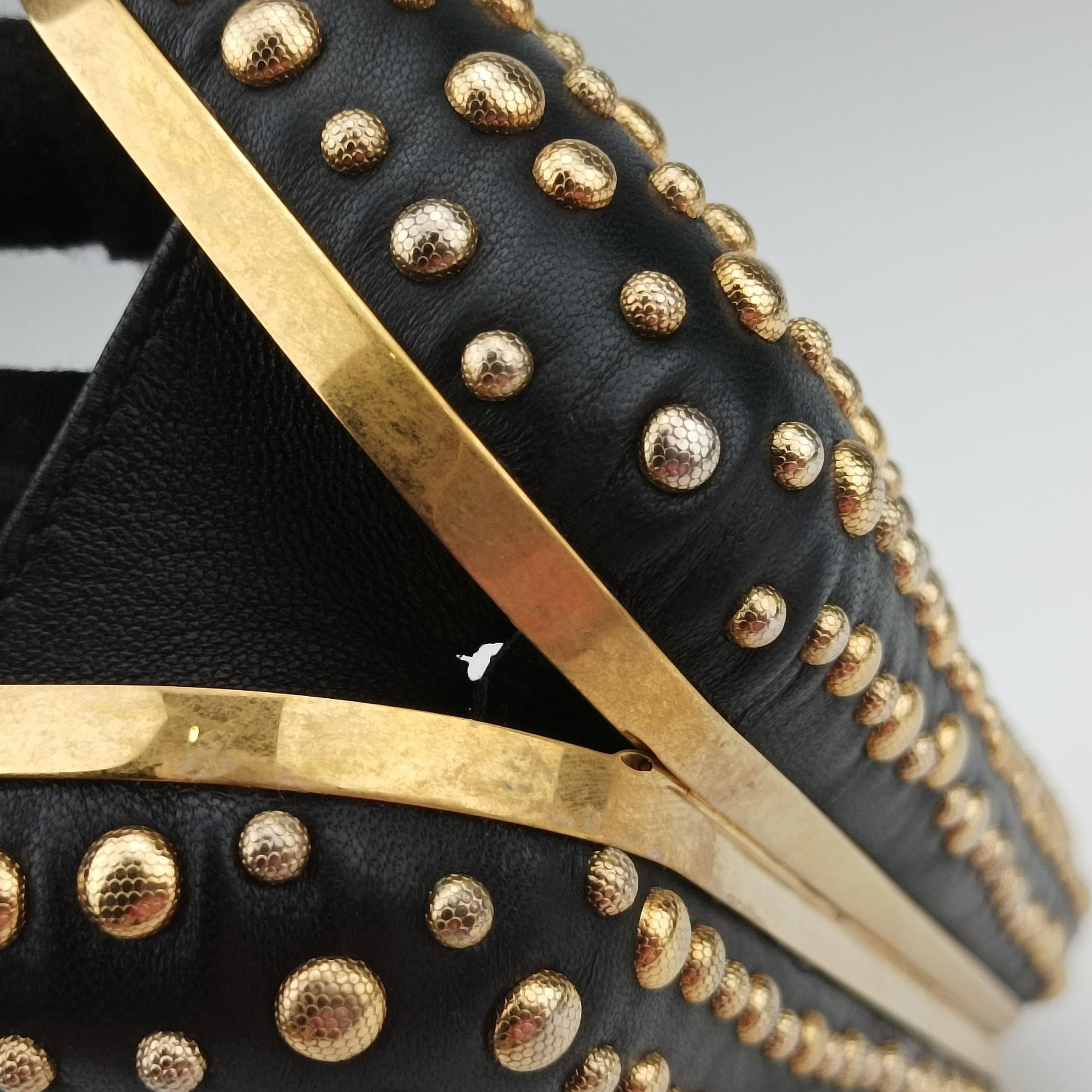 Pre-owned Alexander McQueen Four Ring Black Leather  shoulderbag | stylenewstar
