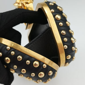 Pre-owned Alexander McQueen Four Ring Black Leather  shoulderbag | stylenewstar