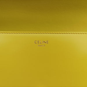 Pre-owned Celine Triomphe Chain Yellow Leather  shoulderbag | stylenewstar