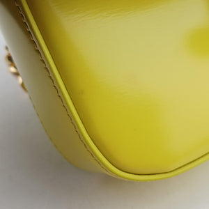 Pre-owned Celine Triomphe Chain Yellow Leather  shoulderbag | stylenewstar