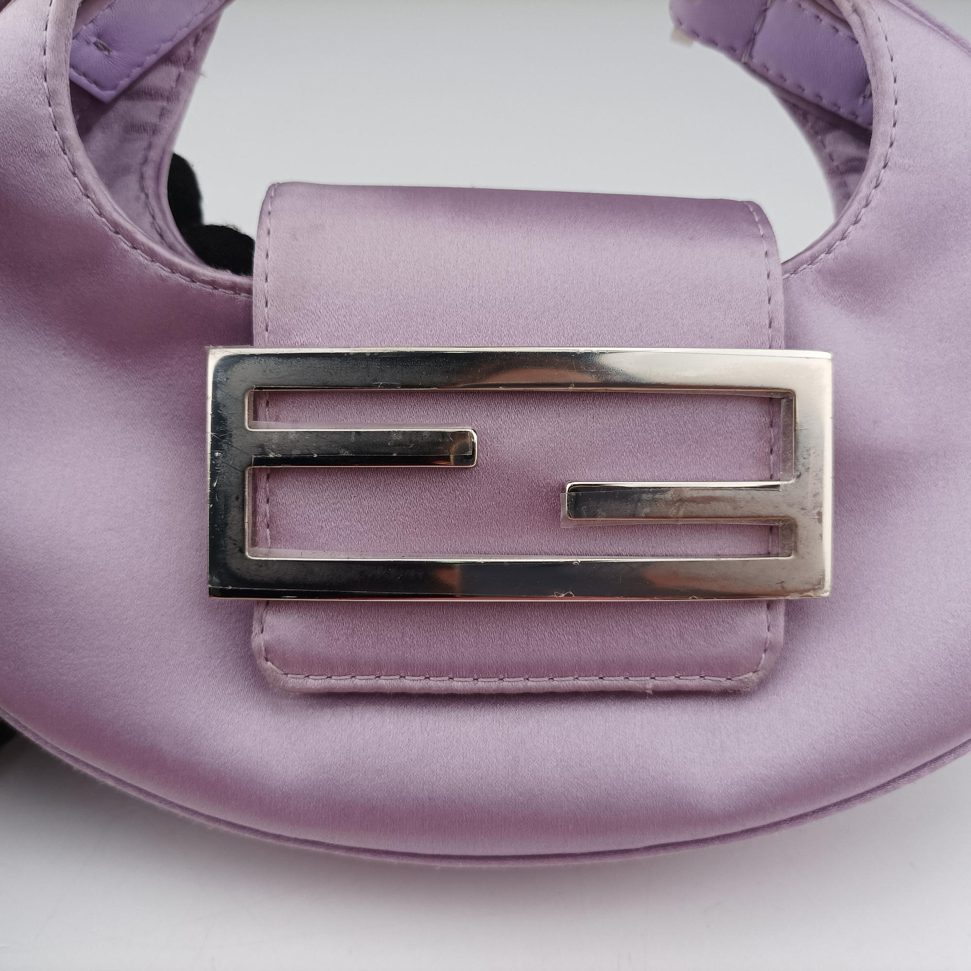 Vintage Fendi Cookie Mini Purple silk 8BS065 handbag | stylenewstar
