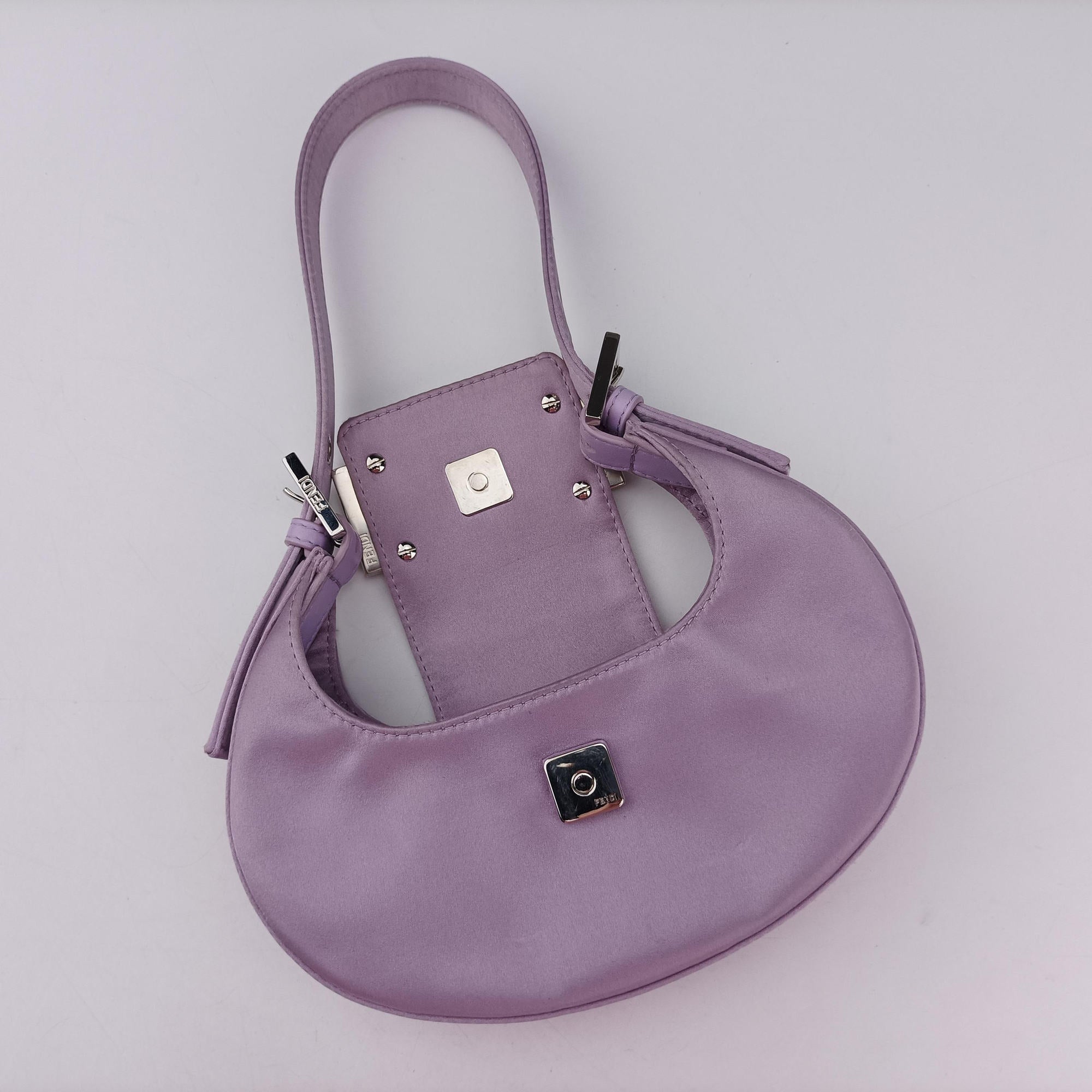 Vintage Fendi Cookie Mini Purple silk 8BS065 handbag | stylenewstar