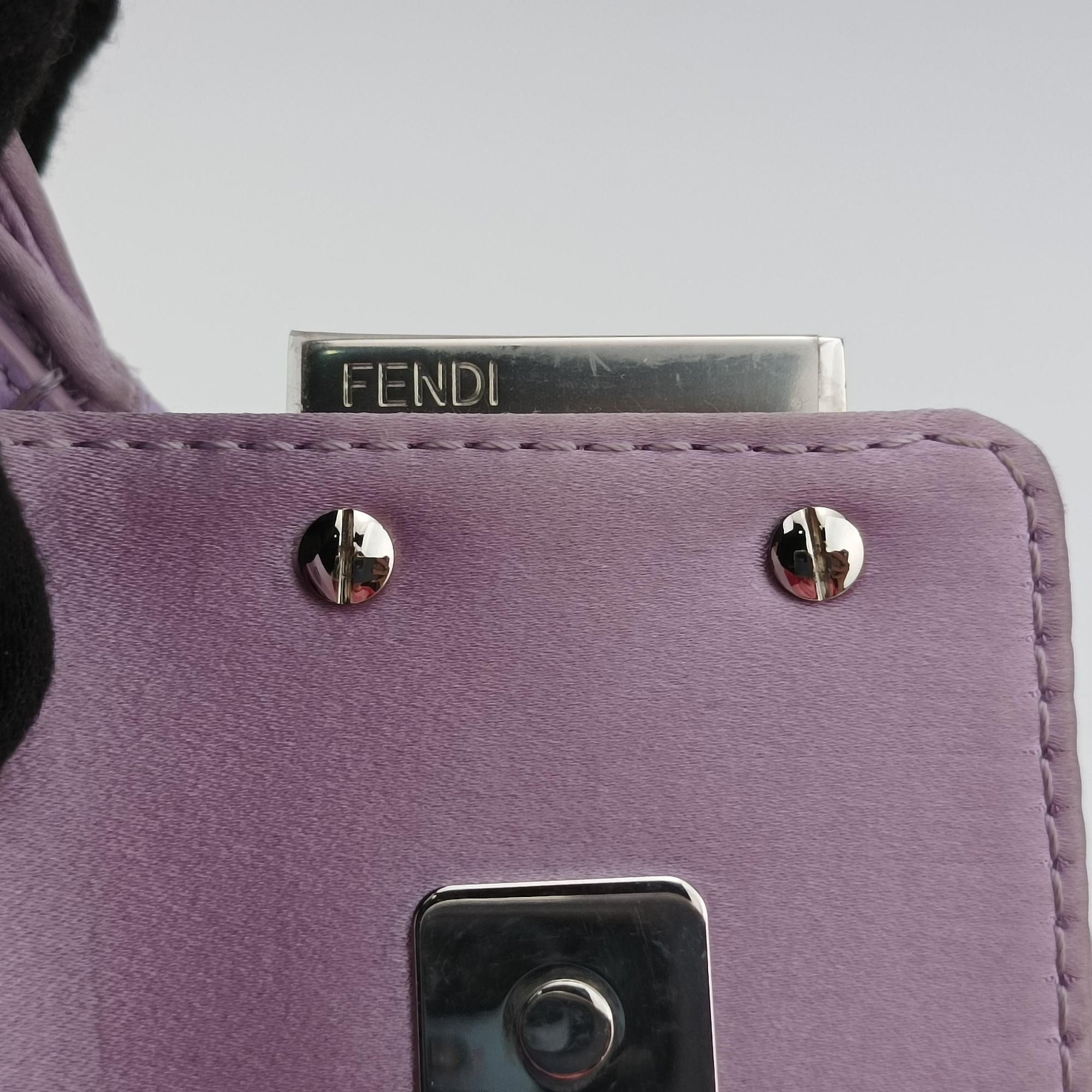 Vintage Fendi Cookie Mini Purple silk 8BS065 handbag | stylenewstar