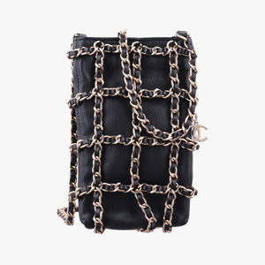 Pre-owned Chanel Tech Me Out phone case Black lambskin AP1161 shoulderbag | stylenewstar