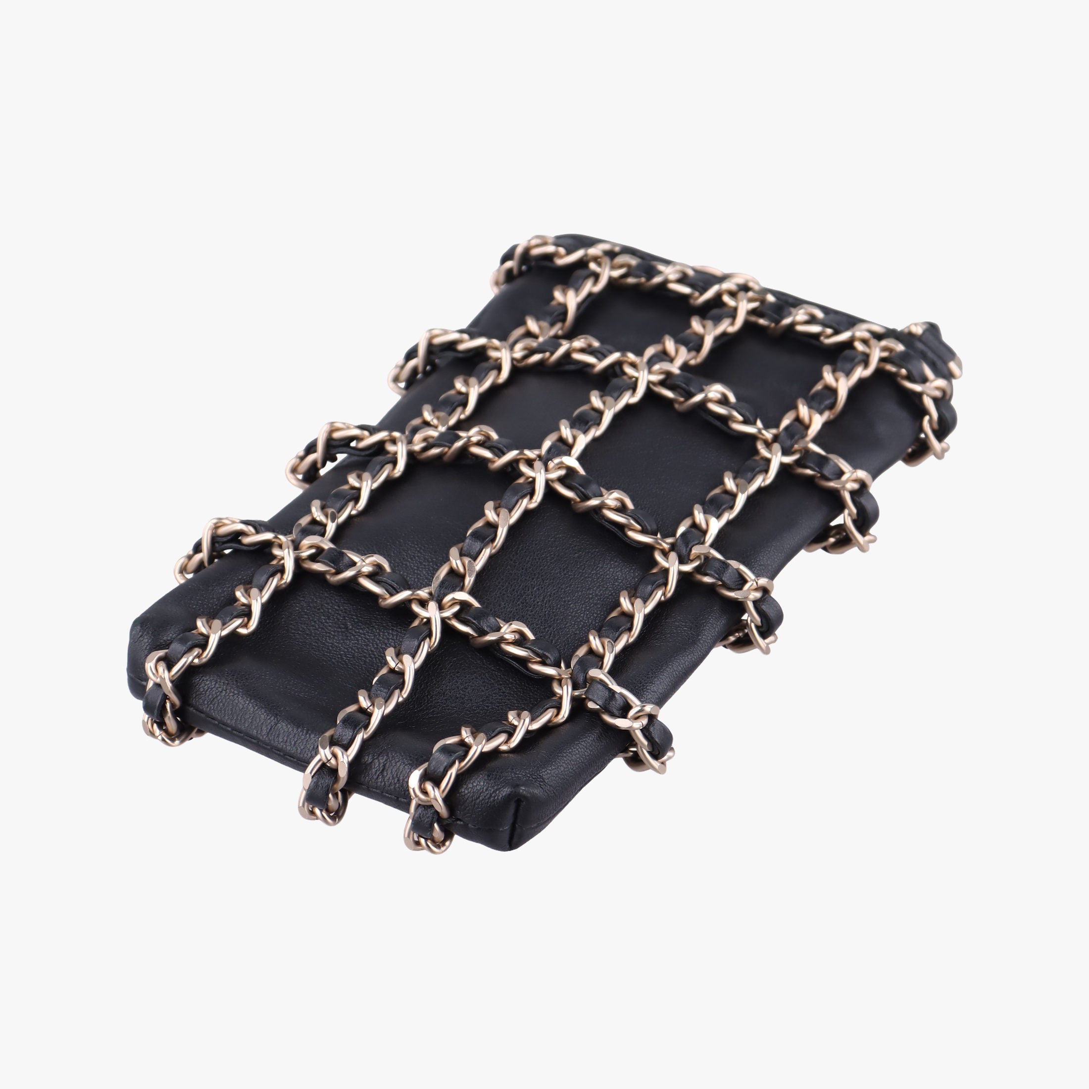 Pre-owned Chanel Tech Me Out phone case Black lambskin AP1161 shoulderbag | stylenewstar