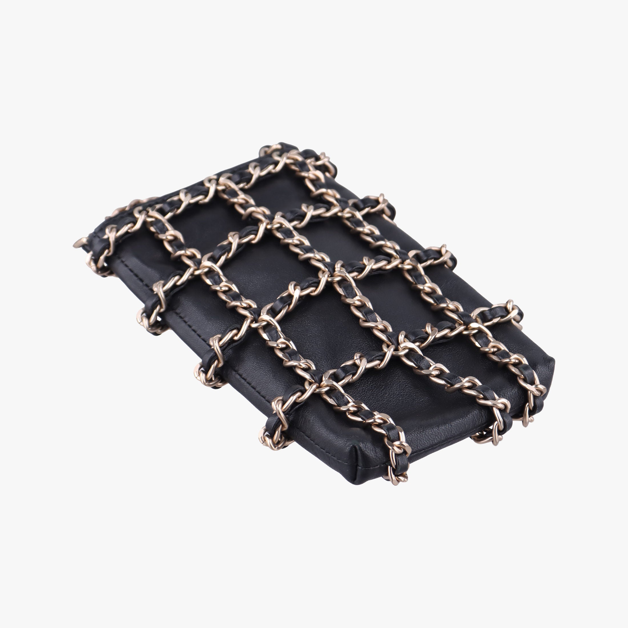 Pre-owned Chanel Tech Me Out phone case Black lambskin AP1161 shoulderbag | stylenewstar