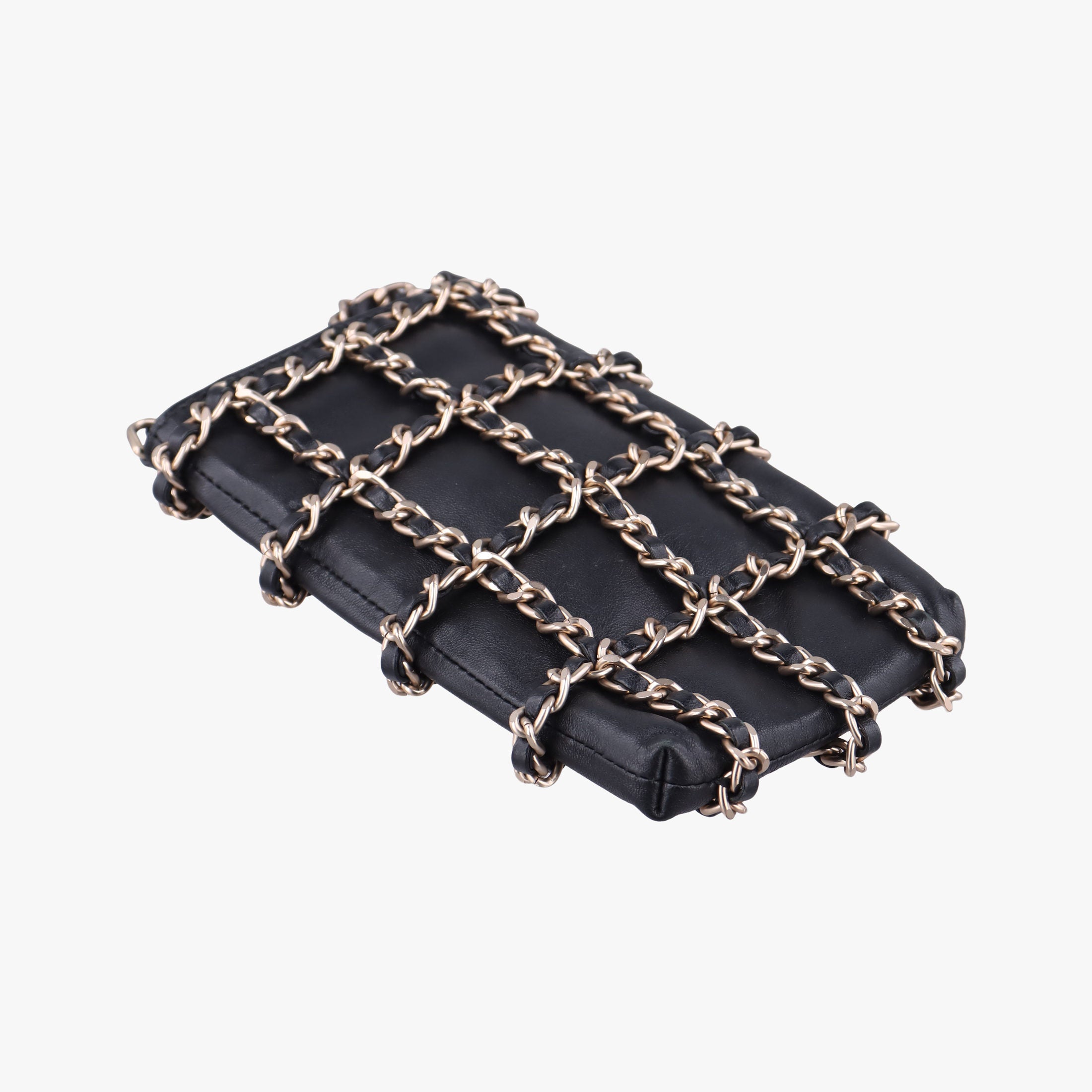 Pre-owned Chanel Tech Me Out phone case Black lambskin AP1161 shoulderbag | stylenewstar