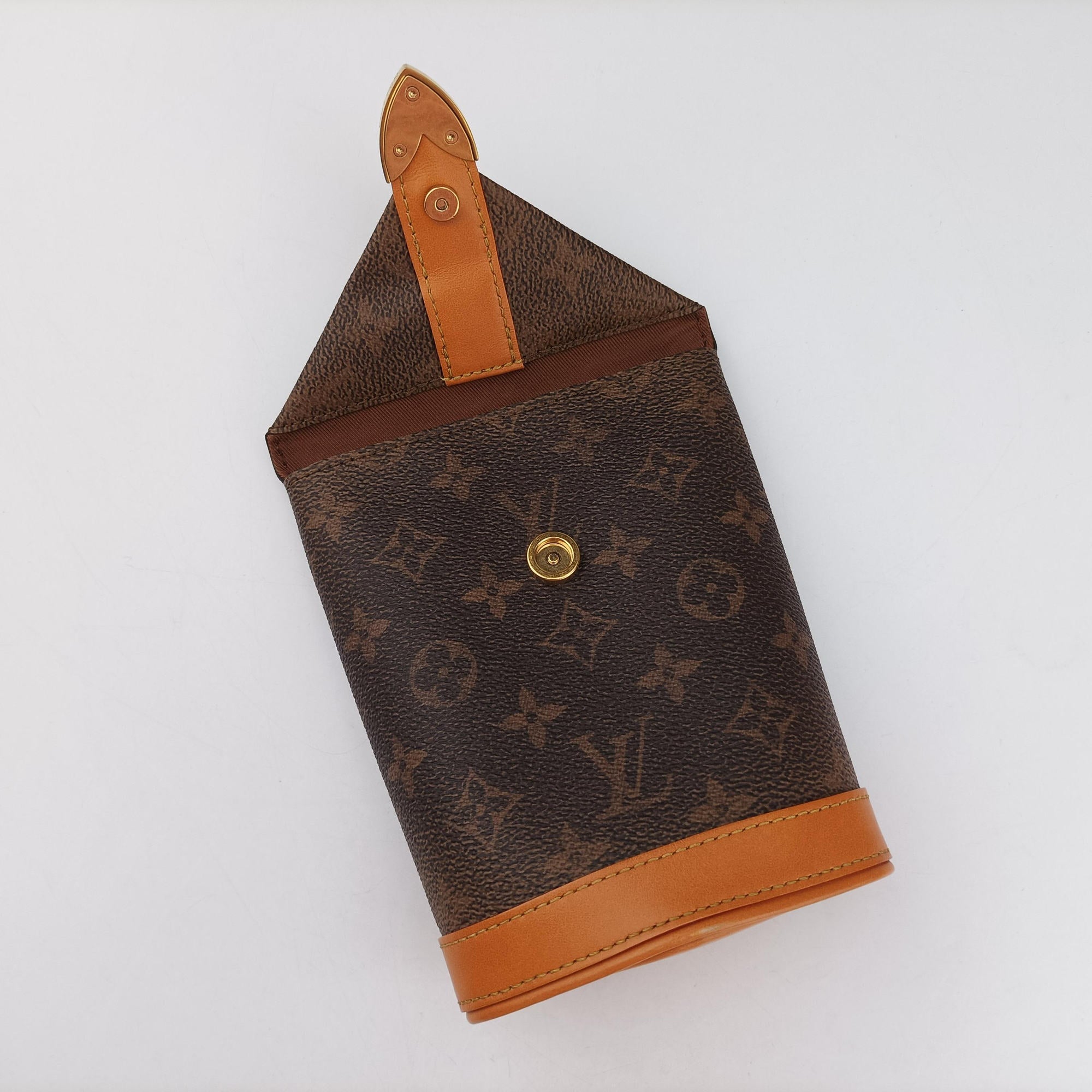 Pre-owned Louis Vuitton Envelope Pouch Brown Monogram Dust x Leather M11629 shoulderbag | stylenewstar
