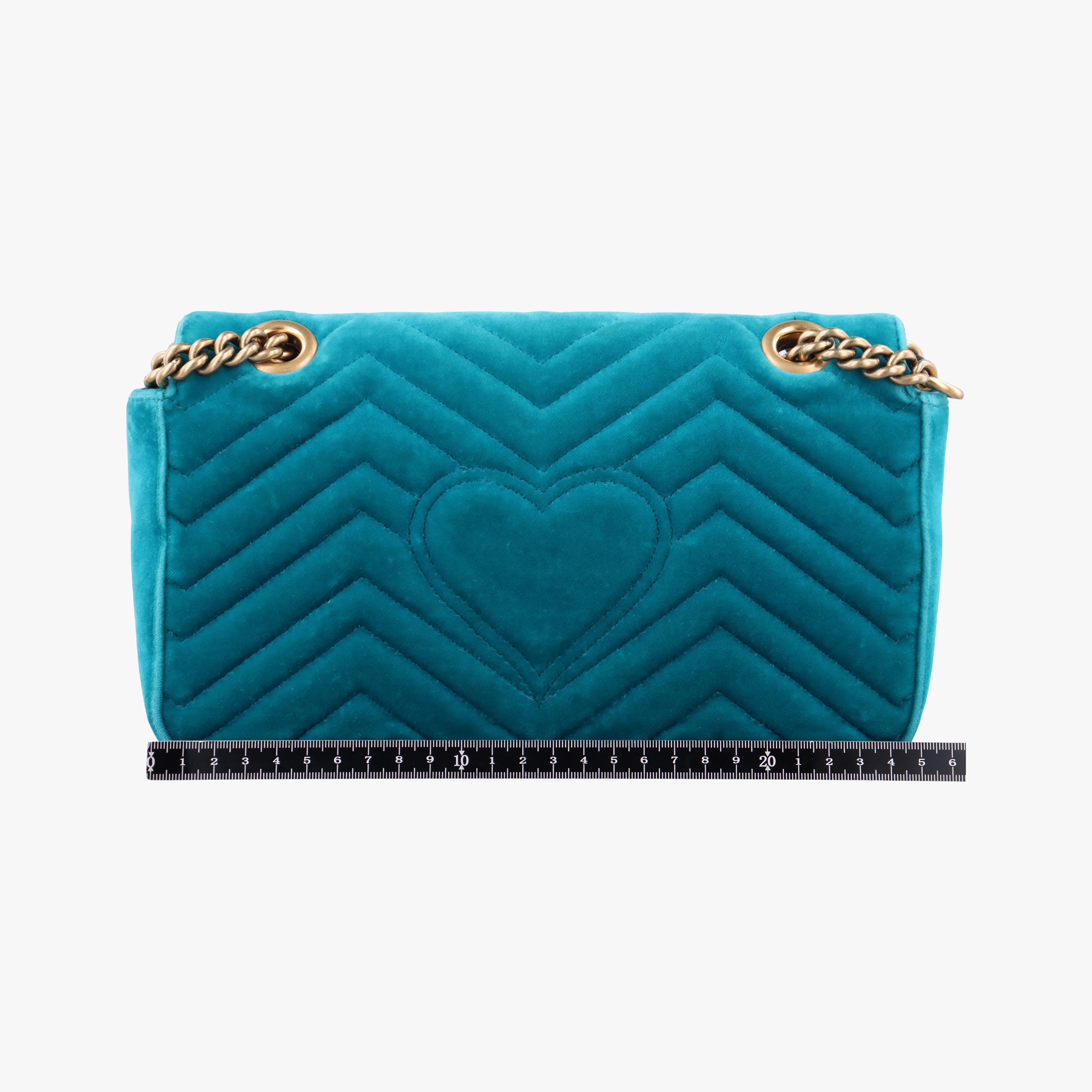 Pre-owned Gucci GG Marmont Blue velour 443497 shoulderbag | stylenewstar