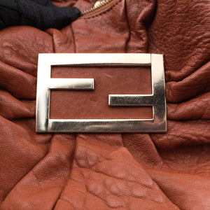 Pre-owned Fendi Mia Brown Leather 8BR631 shoulderbag | stylenewstar