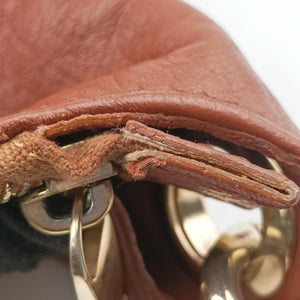 Pre-owned Fendi Mia Brown Leather 8BR631 shoulderbag | stylenewstar
