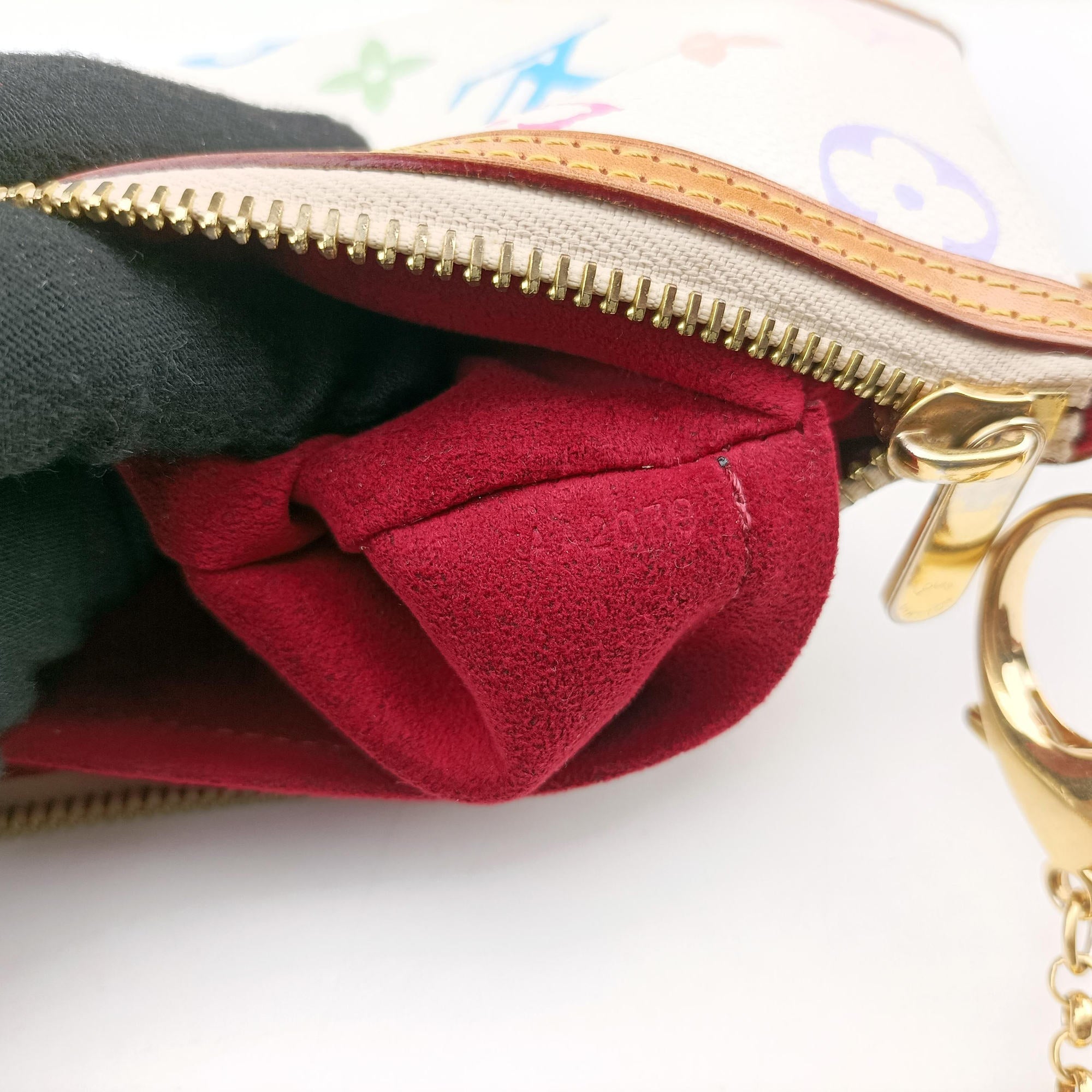 Pre-owned Louis Vuitton Pochette Mira MM Pouch white Monogram Multicolor M60096 handbag | stylenewstar