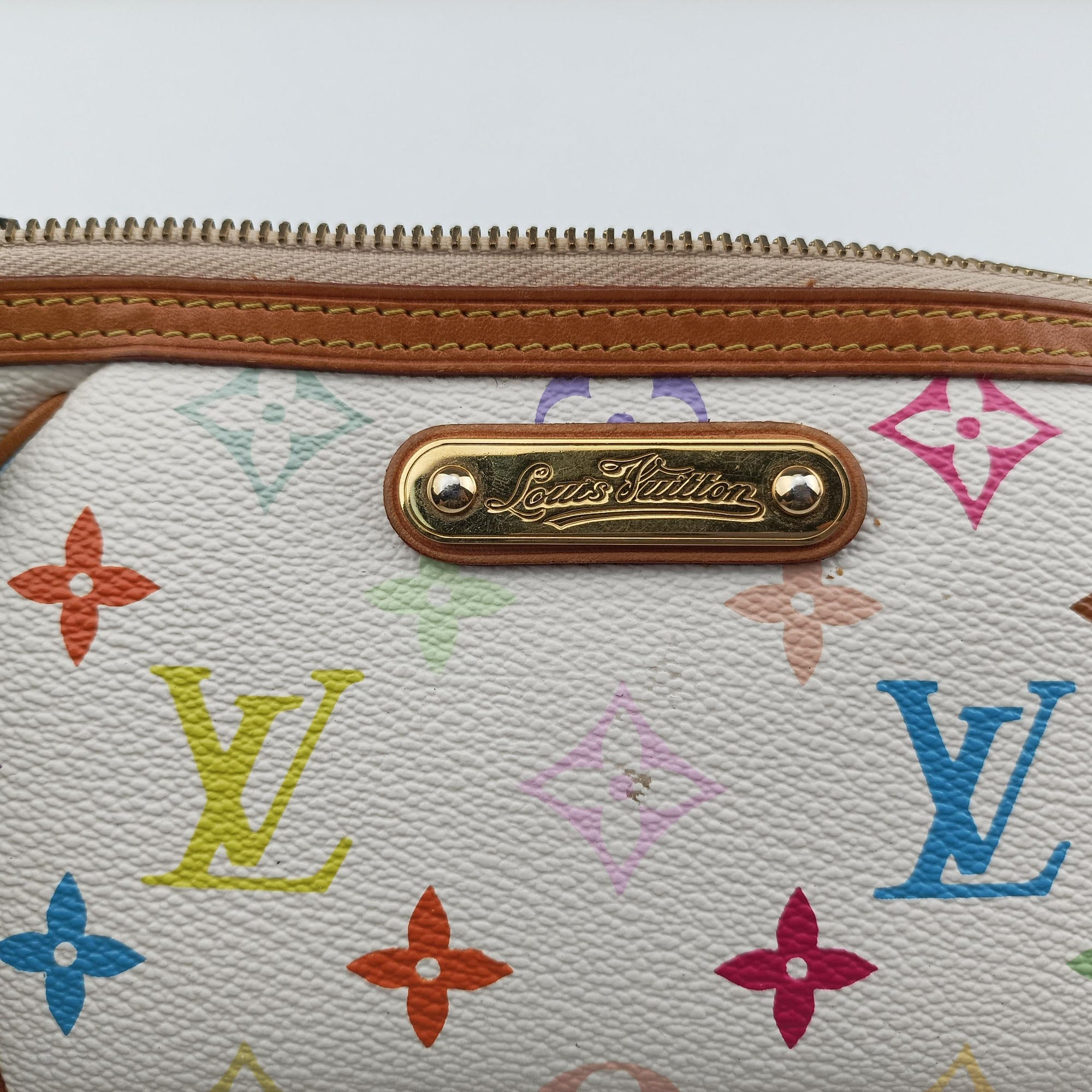 Pre-owned Louis Vuitton Pochette Mira MM Pouch white Monogram Multicolor M60096 handbag | stylenewstar