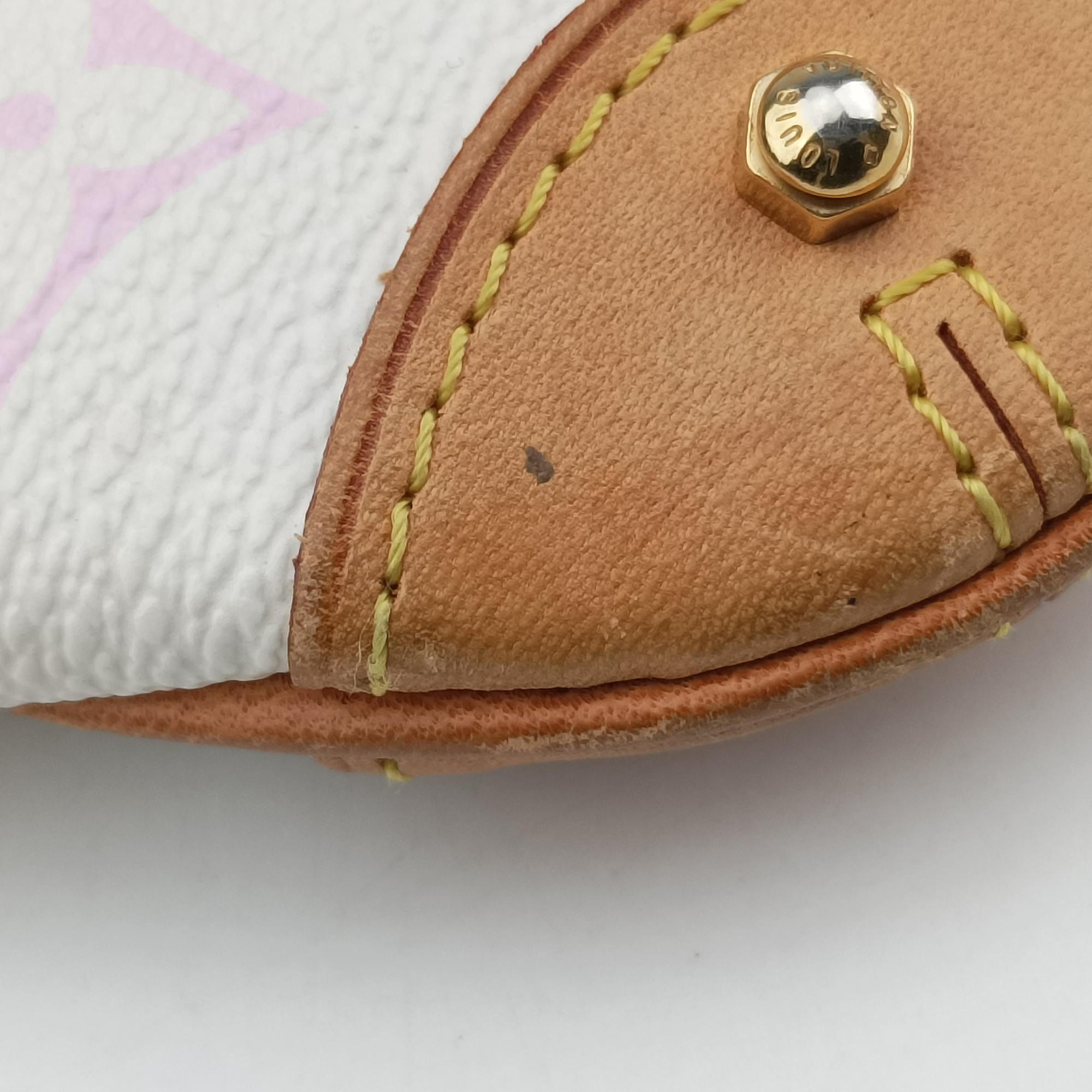 Pre-owned Louis Vuitton Pochette Mira MM Pouch white Monogram Multicolor M60096 handbag | stylenewstar