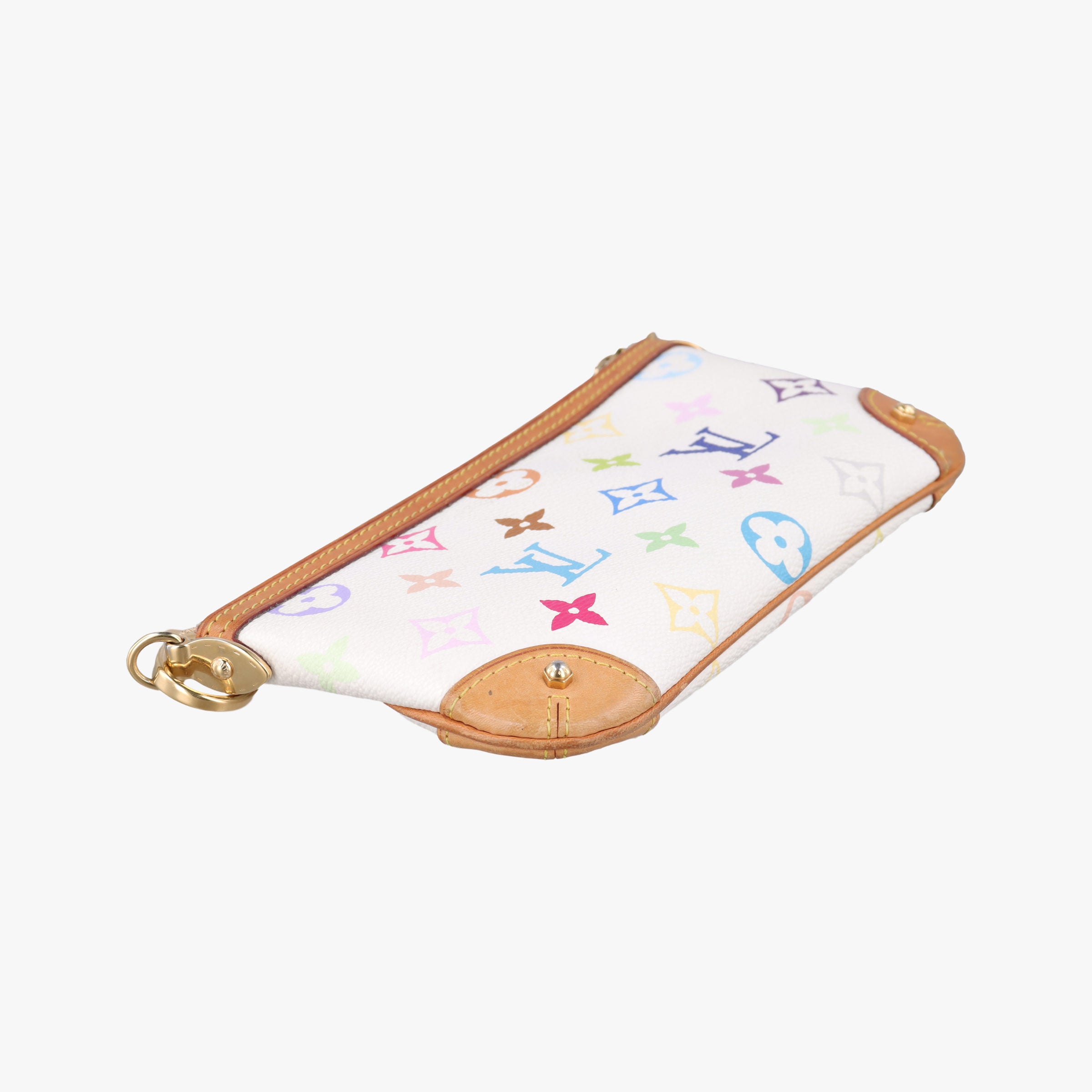 Pre-owned Louis Vuitton Pochette Mira MM Pouch white Monogram Multicolor M60096 handbag | stylenewstar