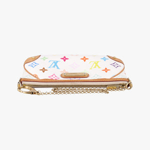 Pre-owned Louis Vuitton Pochette Mira MM Pouch white Monogram Multicolor M60096 handbag | stylenewstar