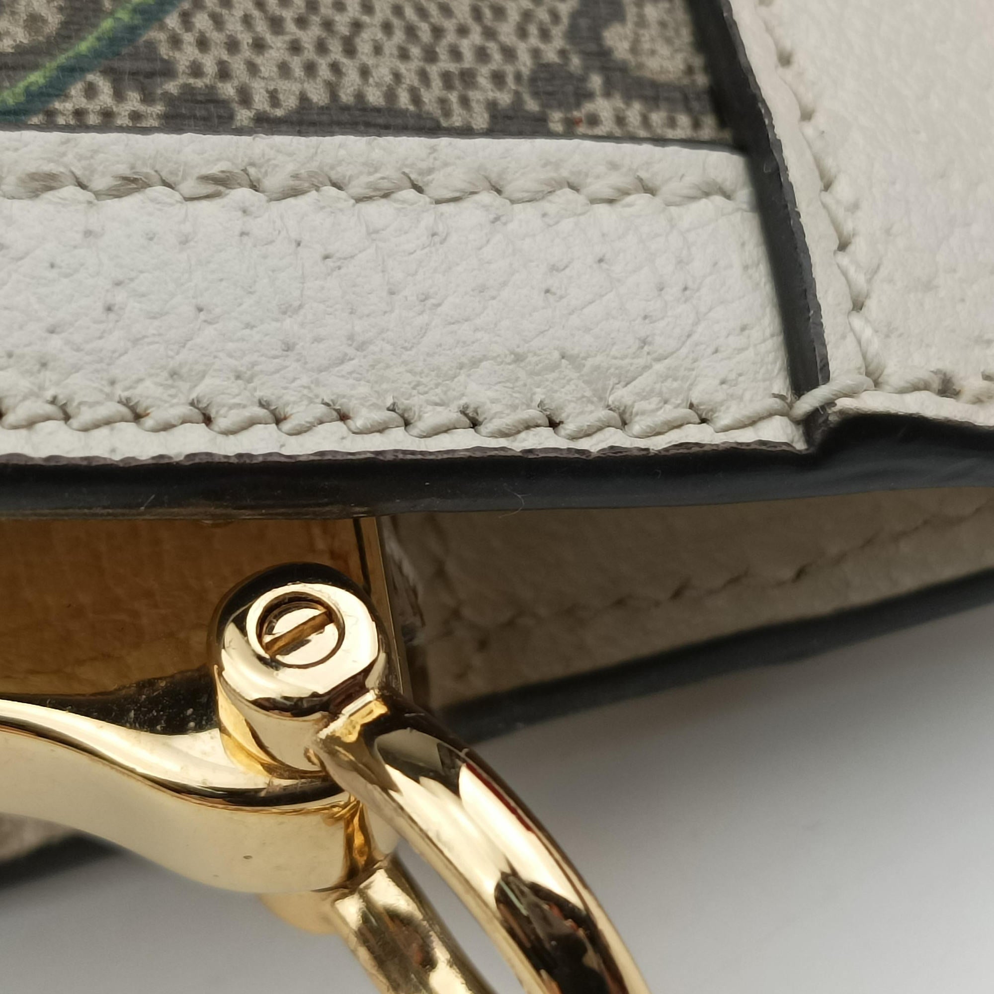 Vintage Gucci Ophidia Beige×White×Multicolor PVC coated canvas×Leather 503877 shoulderbag | stylenewstar