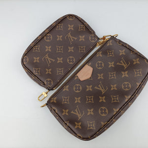Pre-owned Louis Vuitton MULTI POCHETTE ACCESSOIRES MARRON×Khaki Monogram Canvas M44840 shoulderbag | stylenewstar