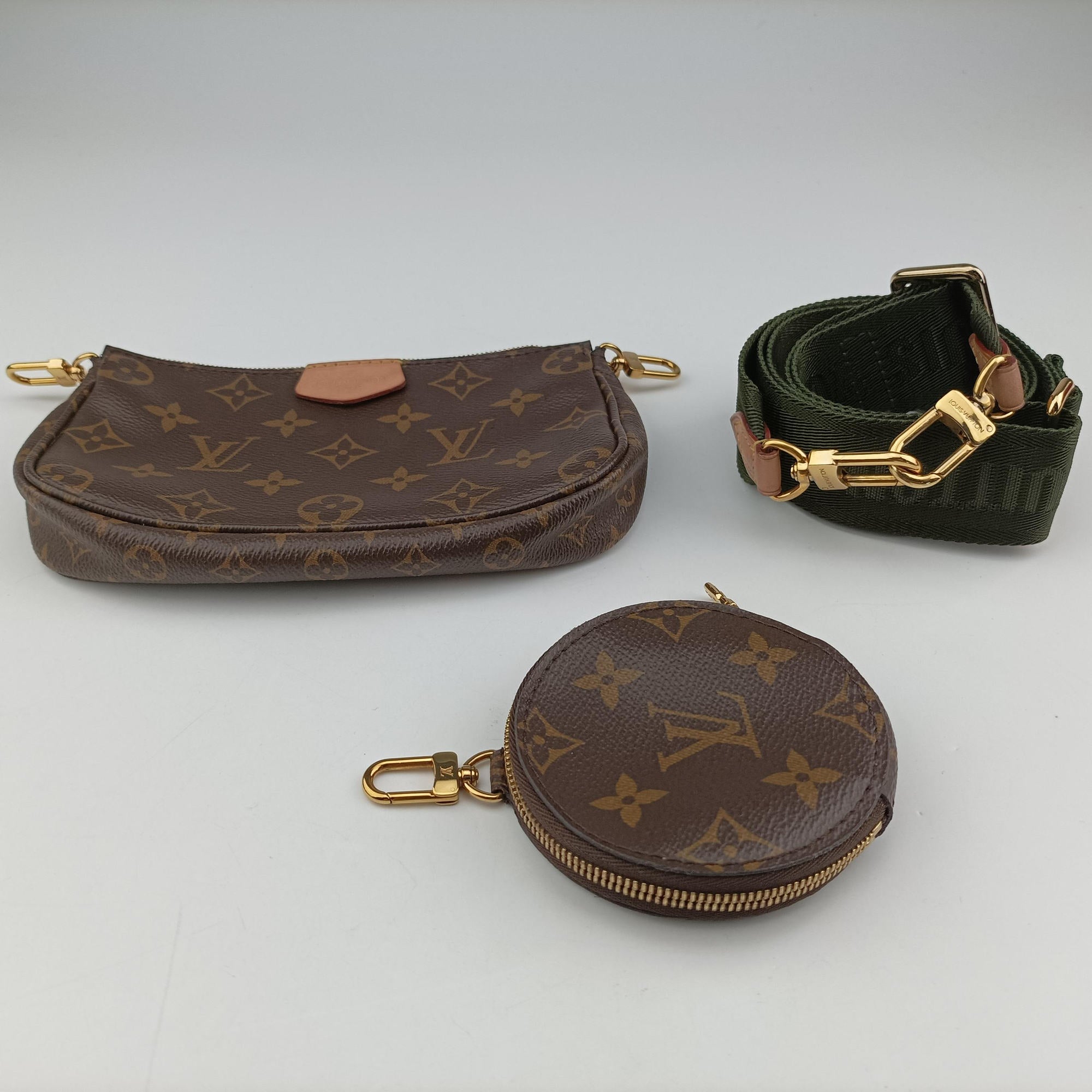 Pre-owned Louis Vuitton MULTI POCHETTE ACCESSOIRES MARRON×Khaki Monogram Canvas M44840 shoulderbag | stylenewstar