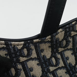 Secondhand Christian Dior Saddle Navy Jacquard × Leather  shoulderbag | stylenewstar