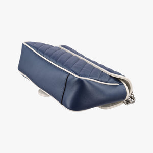 Pre-owned Gucci GG Marmont White×Blue Leather 443497 shoulderbag | stylenewstar