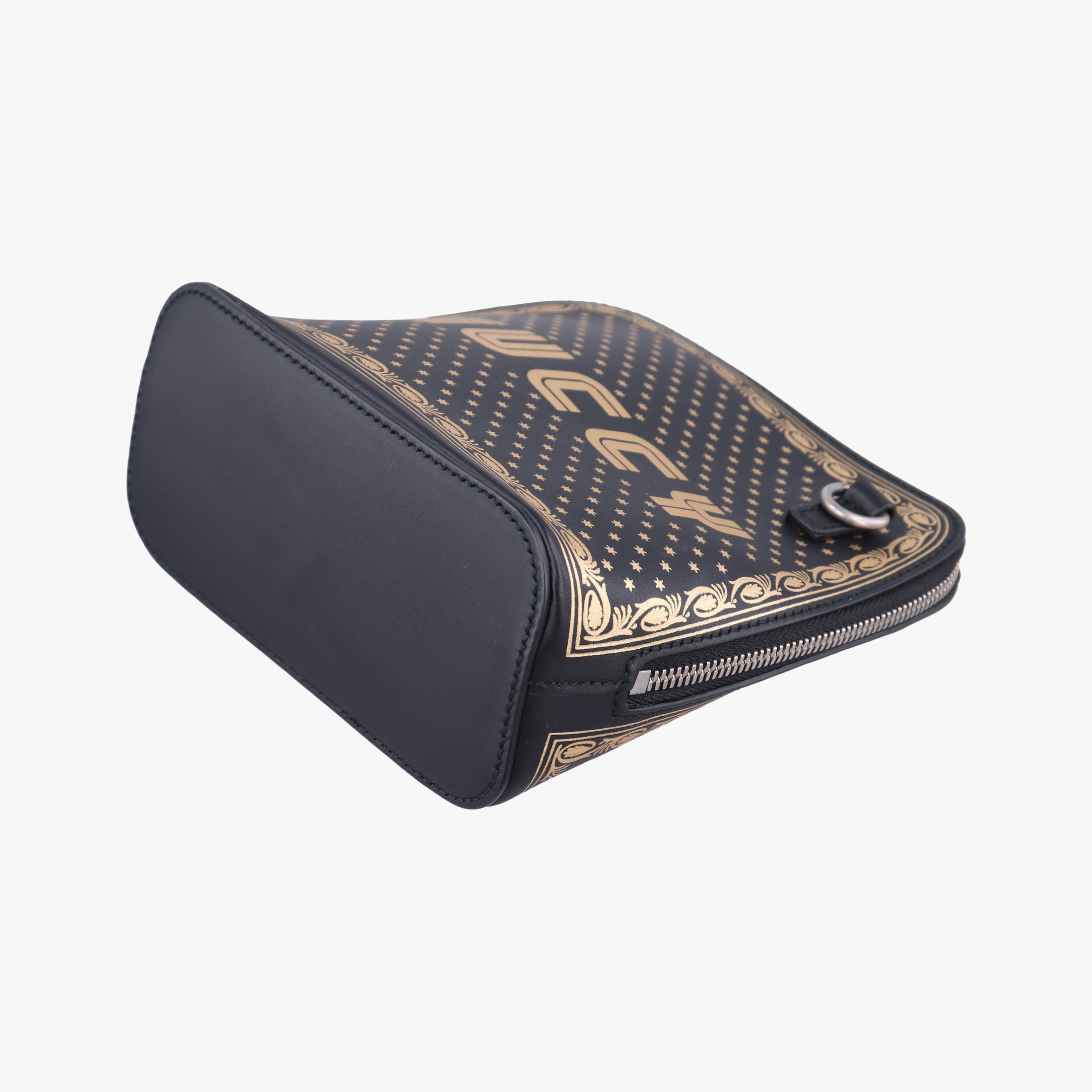 Pre-owned Gucci SEGA collaboration GUCCY print Black Leather 511189 shoulderbag | stylenewstar