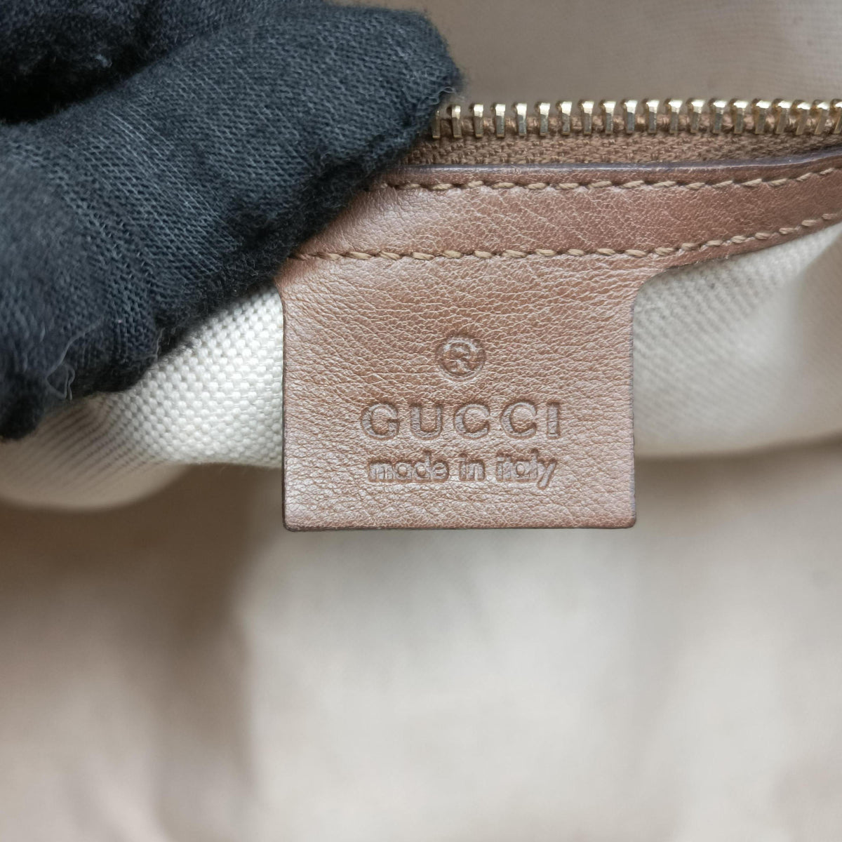 Pre-owned Gucci GG SUPREME DOME BEIGE×BROWN PVC coated canvas×Leather 309617 shoulderbag | stylenewstar