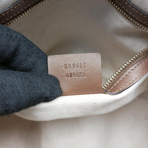 Pre-owned Gucci GG SUPREME DOME BEIGE×BROWN PVC coated canvas×Leather 309617 shoulderbag | stylenewstar
