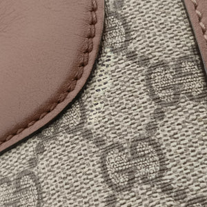Pre-owned Gucci GG SUPREME DOME BEIGE×BROWN PVC coated canvas×Leather 309617 shoulderbag | stylenewstar