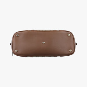 Pre-owned Gucci GG SUPREME DOME BEIGE×BROWN PVC coated canvas×Leather 309617 shoulderbag | stylenewstar