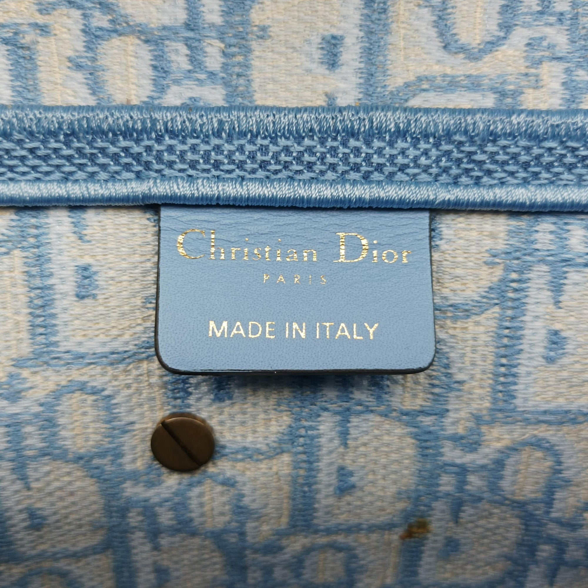 Pre-owned Christian Dior Saddle Blue Jacquard  handbag | stylenewstar