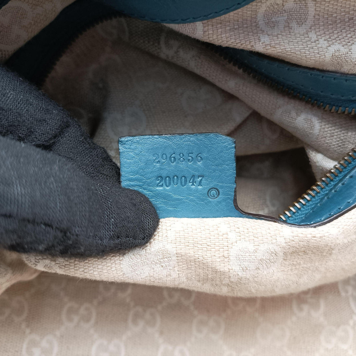 Pre-owned Gucci Soft Stirrup Blue Leather 296856 shoulderbag | stylenewstar