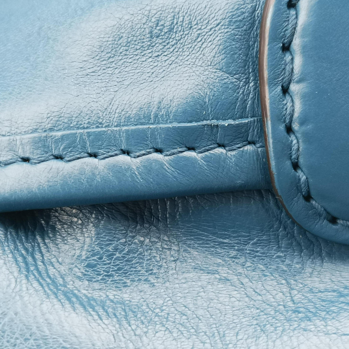 Pre-owned Gucci Soft Stirrup Blue Leather 296856 shoulderbag | stylenewstar