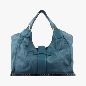 Pre-owned Gucci Soft Stirrup Blue Leather 296856 shoulderbag | stylenewstar