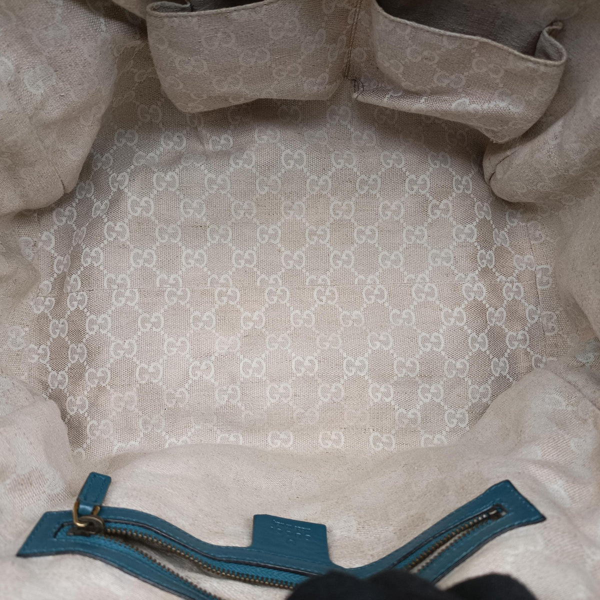 Pre-owned Gucci Soft Stirrup Blue Leather 296856 shoulderbag | stylenewstar