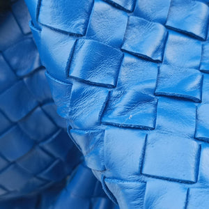 Vintage Bottega Veneta Roma Intrecciato Blue lambskin  handbag | stylenewstar