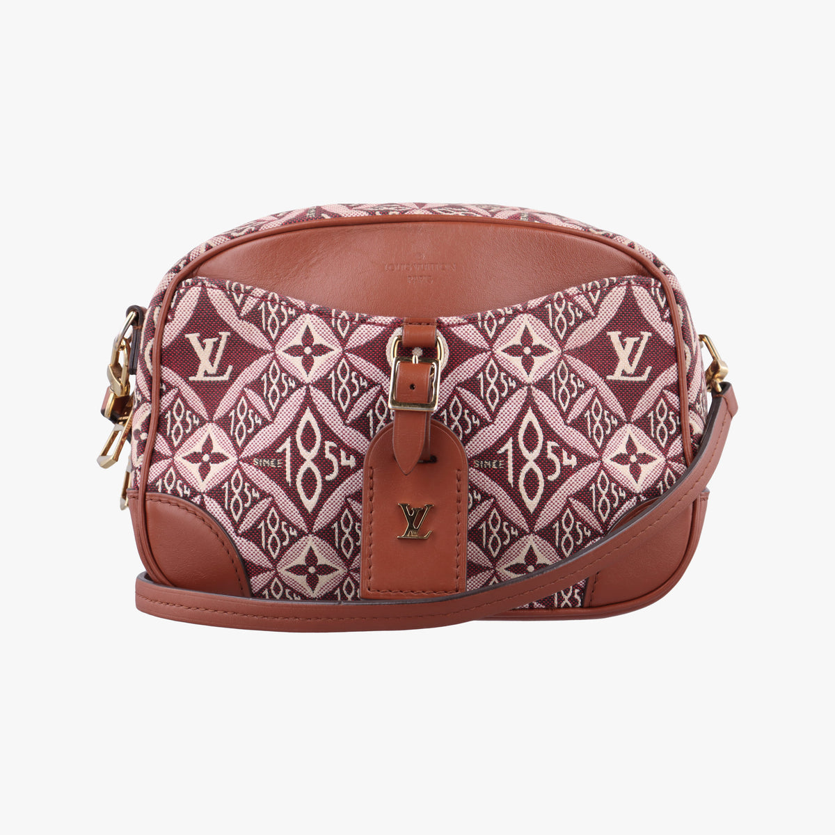 Secondhand Louis Vuitton SINCE1854 Deauville Mini brown×BORDEAUX Monogram jacquard×leather M45528 shoulderbag | stylenewstar