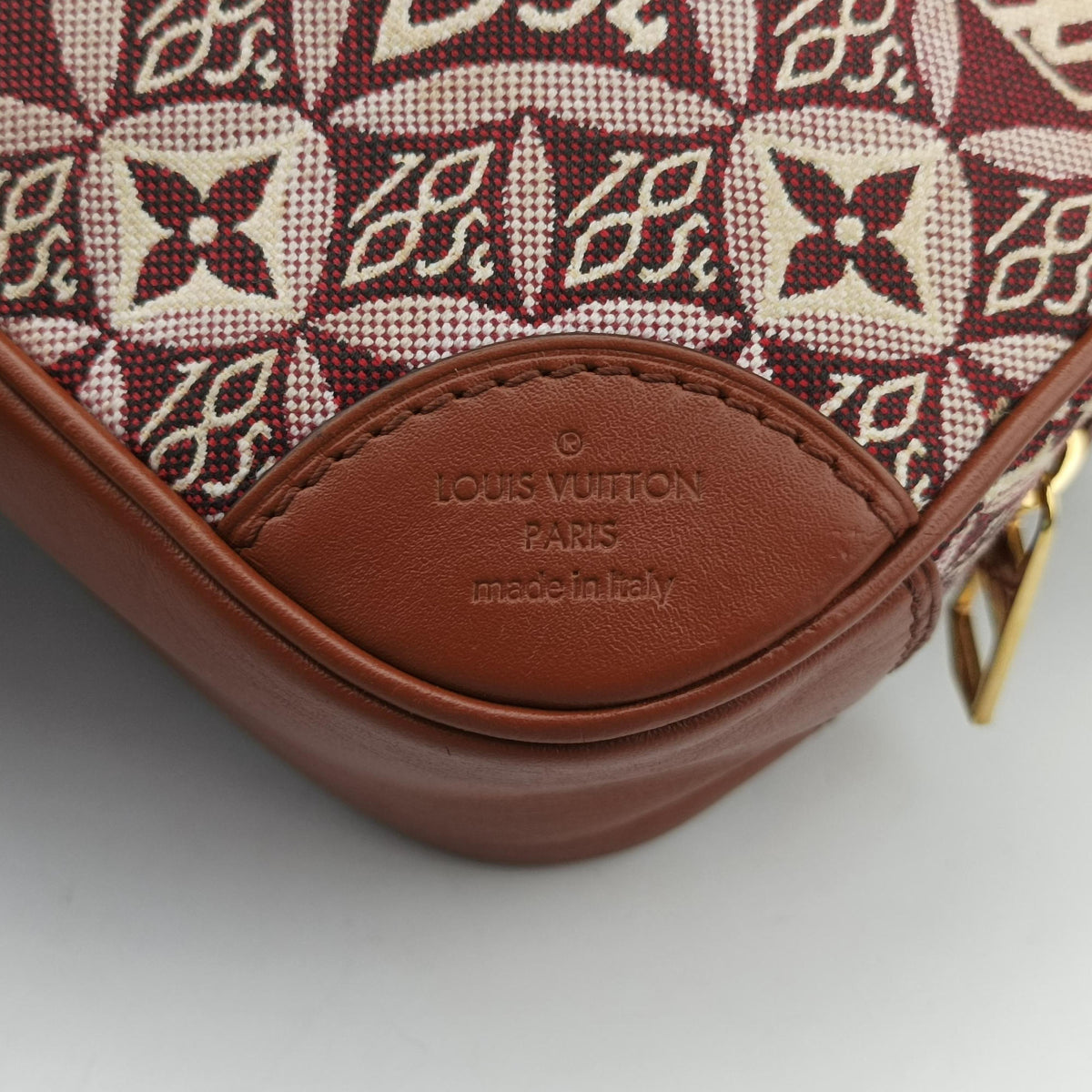 Secondhand Louis Vuitton SINCE1854 Deauville Mini brown×BORDEAUX Monogram jacquard×leather M45528 shoulderbag | stylenewstar