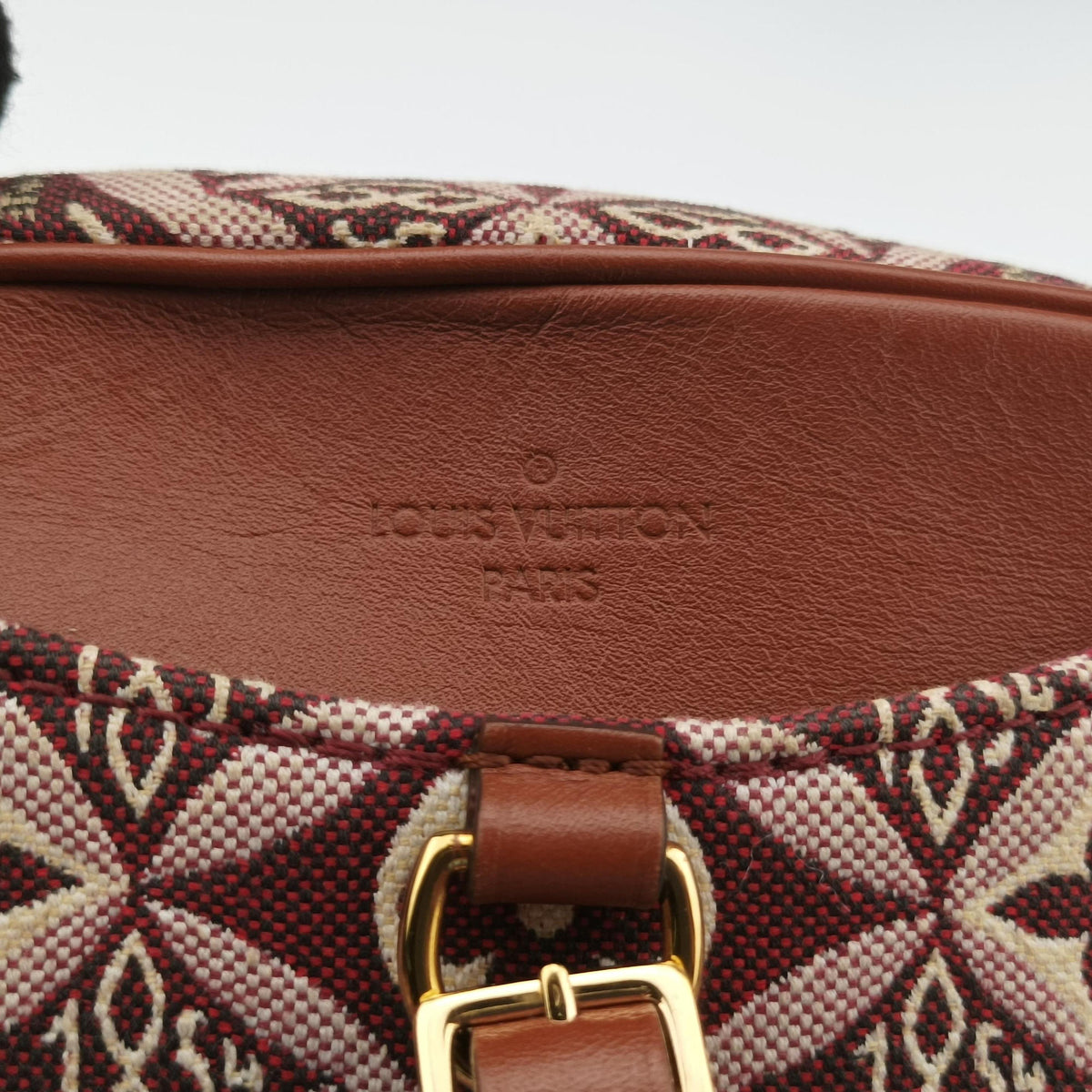 Secondhand Louis Vuitton SINCE1854 Deauville Mini brown×BORDEAUX Monogram jacquard×leather M45528 shoulderbag | stylenewstar