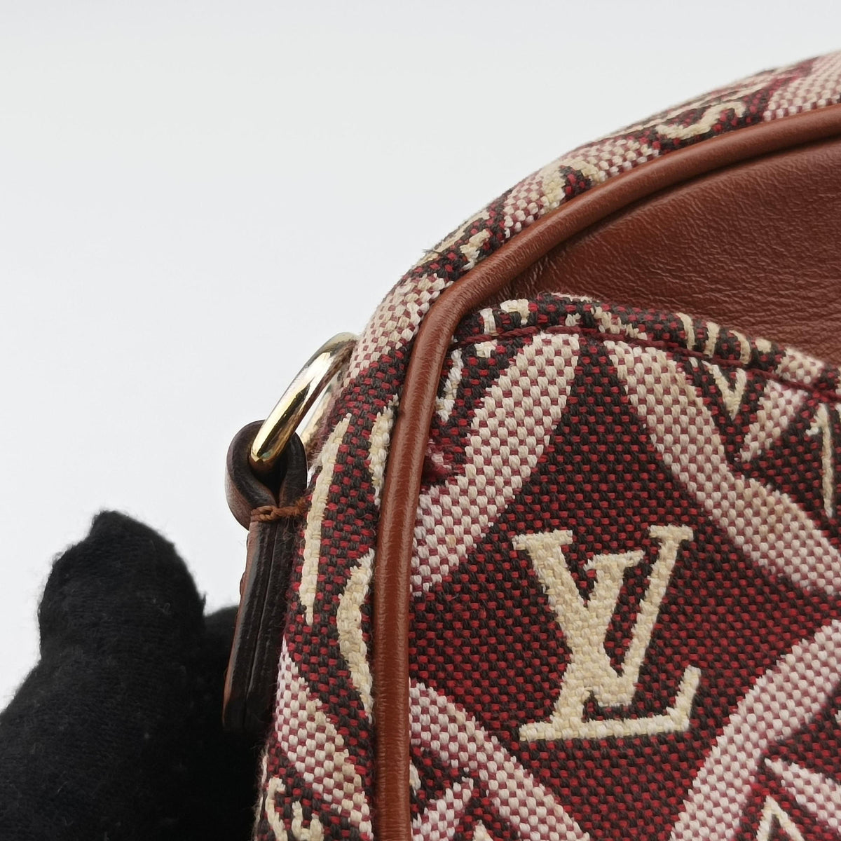 Secondhand Louis Vuitton SINCE1854 Deauville Mini brown×BORDEAUX Monogram jacquard×leather M45528 shoulderbag | stylenewstar