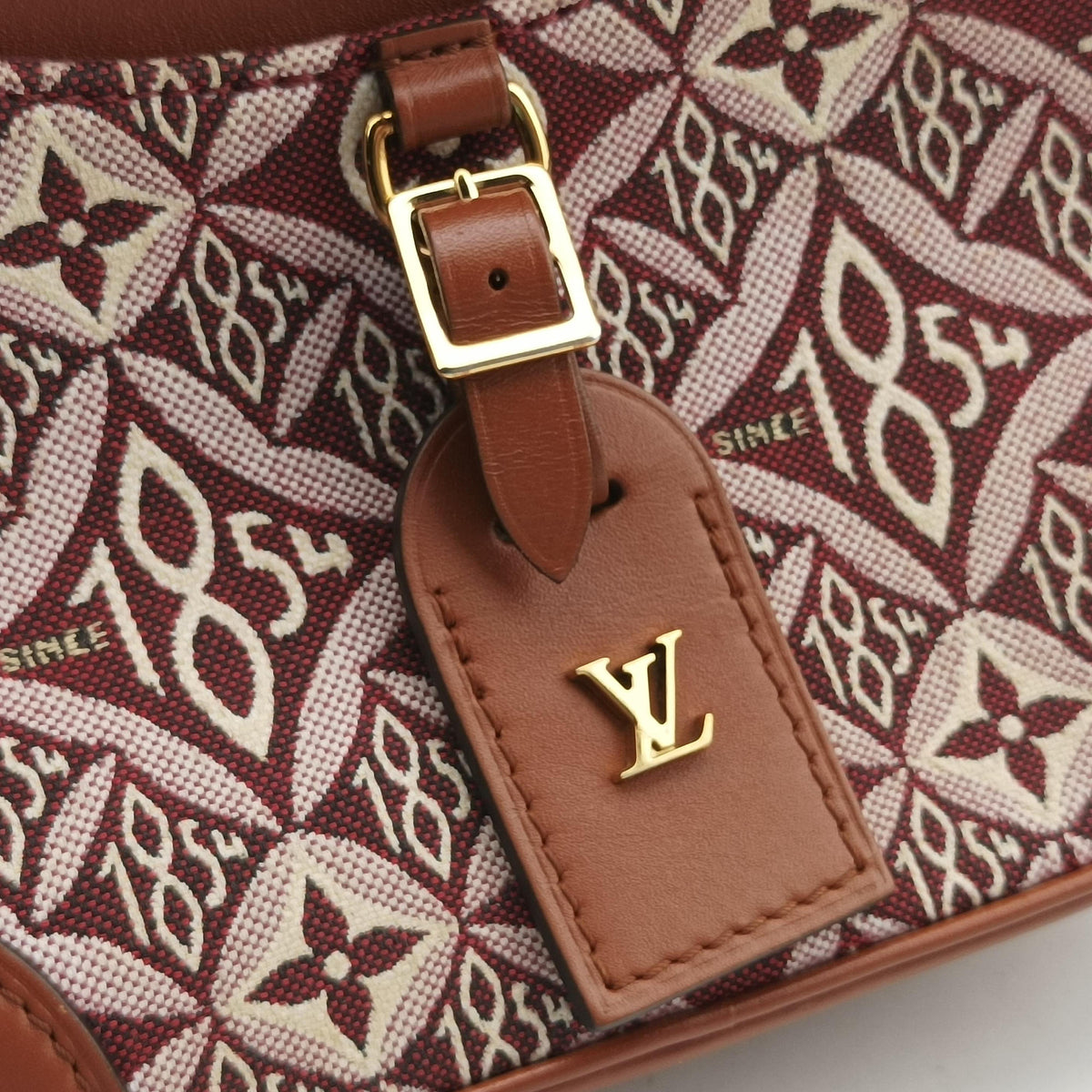 Secondhand Louis Vuitton SINCE1854 Deauville Mini brown×BORDEAUX Monogram jacquard×leather M45528 shoulderbag | stylenewstar