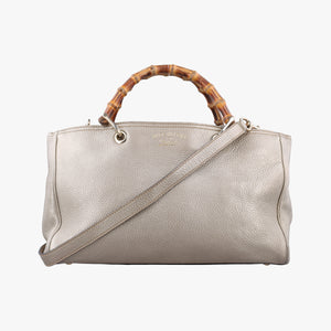 Pre-owned Gucci Bamboo Shopper Golden Leather 323660 shoulderbag | stylenewstar