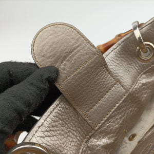 Pre-owned Gucci Bamboo Shopper Golden Leather 323660 shoulderbag | stylenewstar