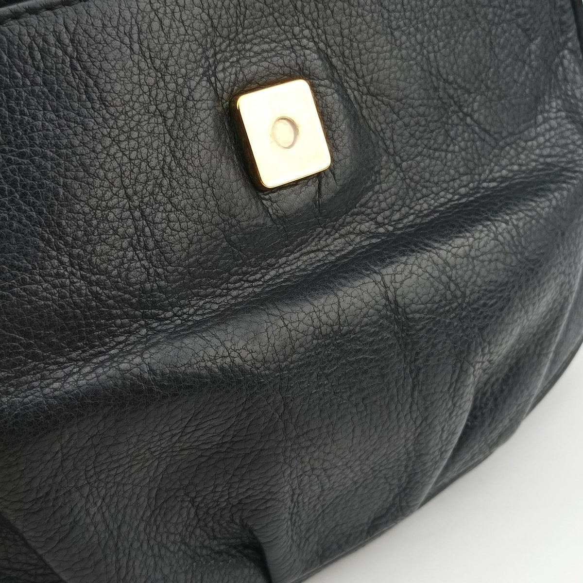 Pre-owned Fendi Fendista Pochette Black Leather 8M0276 shoulderbag | stylenewstar